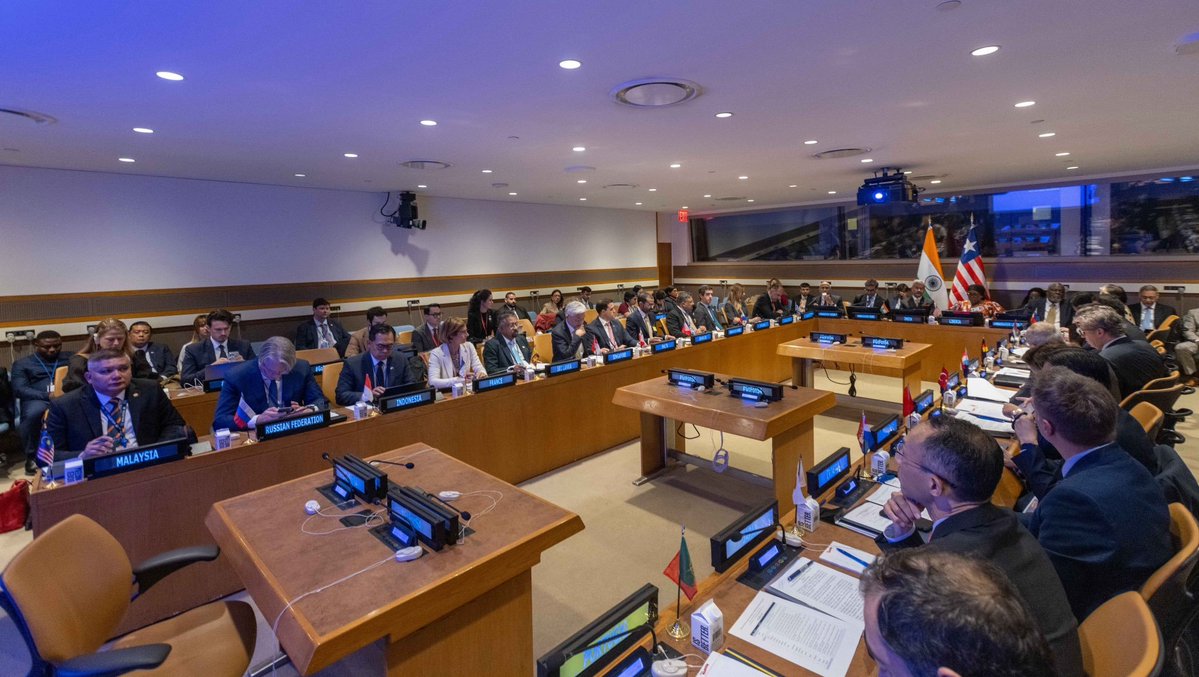 AasheeshTiwarii's tweet photo. This is not “collateral”. It is indefensible.
Today at #UNGA81, EAM @DrSJaishankar co-chaired the inaugural meeting of the Group of Friends on Safety & Security of Shipping & Seafarers (#GoFonS4) with Liberia FM @NyantiSara.
India supplies one of the world’s largest pools of seafarers. Liberia hosts the world’s largest shipping registry. Together they have pulled in major ship-owning nations, flag states and crew-supplying countries.
PM @narendramodi’s BRICS proposal — a Seafarers Emergency Support Network linking maritime authorities and embassies for distress alerts, medical help, family contact and evacuation — is the practical next step.
80% of world trade moves by sea. Attack the ships, and you attack food, fuel, fertiliser and finance.
Close ranks. Deter the attacks. Protect the mariners.
A strong beginning for #GoFonS4.
@MEAIndia @UN @IMOHQ
#UNHighLevelWeek #MaritimeSecurity #Seafarers #IndiaAtUN