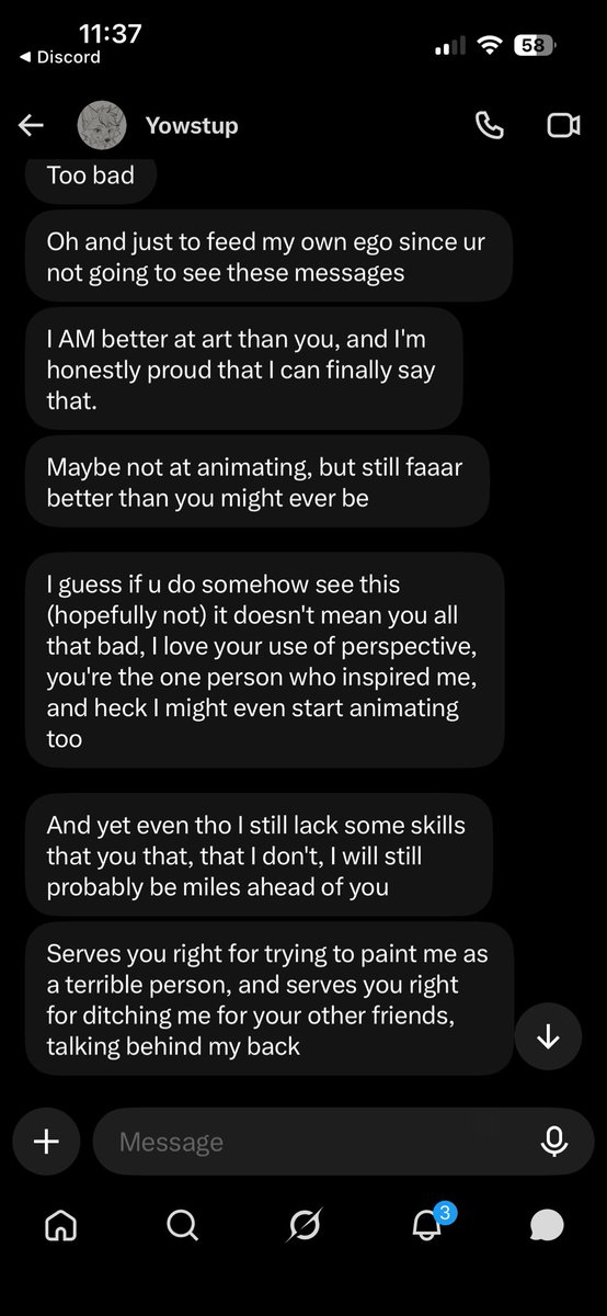 Tony2Secret's tweet photo. Adding on to this he did the same thing to me and after admitting to manipulating me and calling me a lost puppy he bashes me and calls his art better just a terrible person https://t.co/rXV7NiVVjb