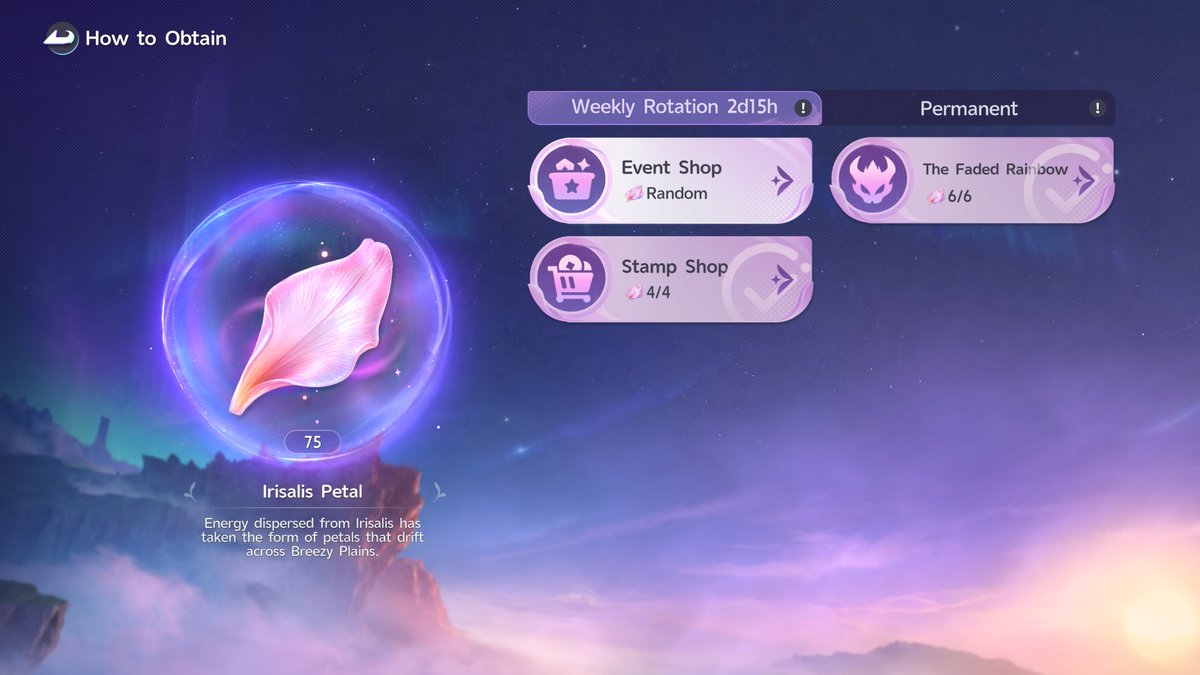 AniimoIntel's tweet photo. How to get Irisalis Petals 🌸Weekly:
Gather — 8
Elite Pathfinder — 7
Silver Badge — 14
Tracing the Trail — 5
Alpha First Clear — 17
Stamp Shop — 4

Event Shop — RandomPermanent:
Journey Quests — 10
Branch Nurture — 18
Aniimo Topic — 16
Main Story — 12
Faded Rainbow — 6Check the weekly ones first before they rotate 👀#Aniimo #Irisalis #AniimoGame
