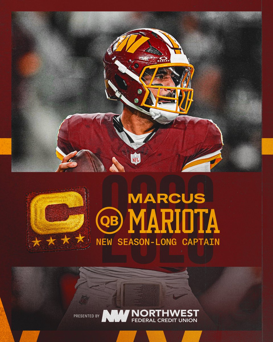Commanders's tweet photo. Our newest season-long captain ⭐️

@NWFCU | #RaiseHail https://t.co/np08KXUYE0