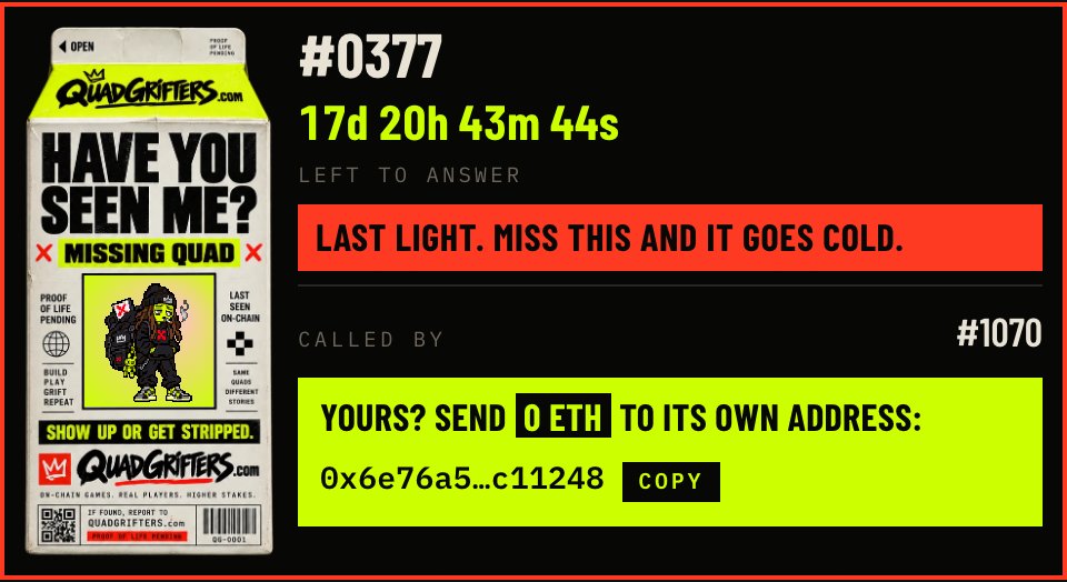 HartQuadGrifter's tweet photo. #1578 called #69. 444h to answer. https://t.co/Hcj1Y80N4V
