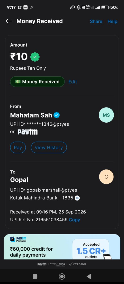 Gopal91100927's tweet photo. Success send ₹10
But still do not recieved "Refferel amount"
@Paytmcare https://t.co/YoAdqVCkOR
