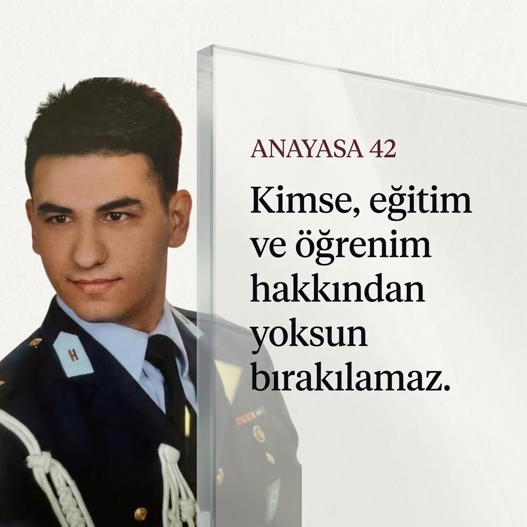 odakdunyam's tweet photo. Anayasa’nın 42. maddesi: “Kimse, eğitim ve öğrenim hakkından yoksun bırakılamaz.”

2025 YKS’de Hukuk Fakültesini kazanan kursiyer teğmen Taner Doğan’ın eğitim hakkı, tutukluluğu gerekçe gösterilerek engelleniyor.

TanerDoganı Duyun https://t.co/BTpvfyzHwv