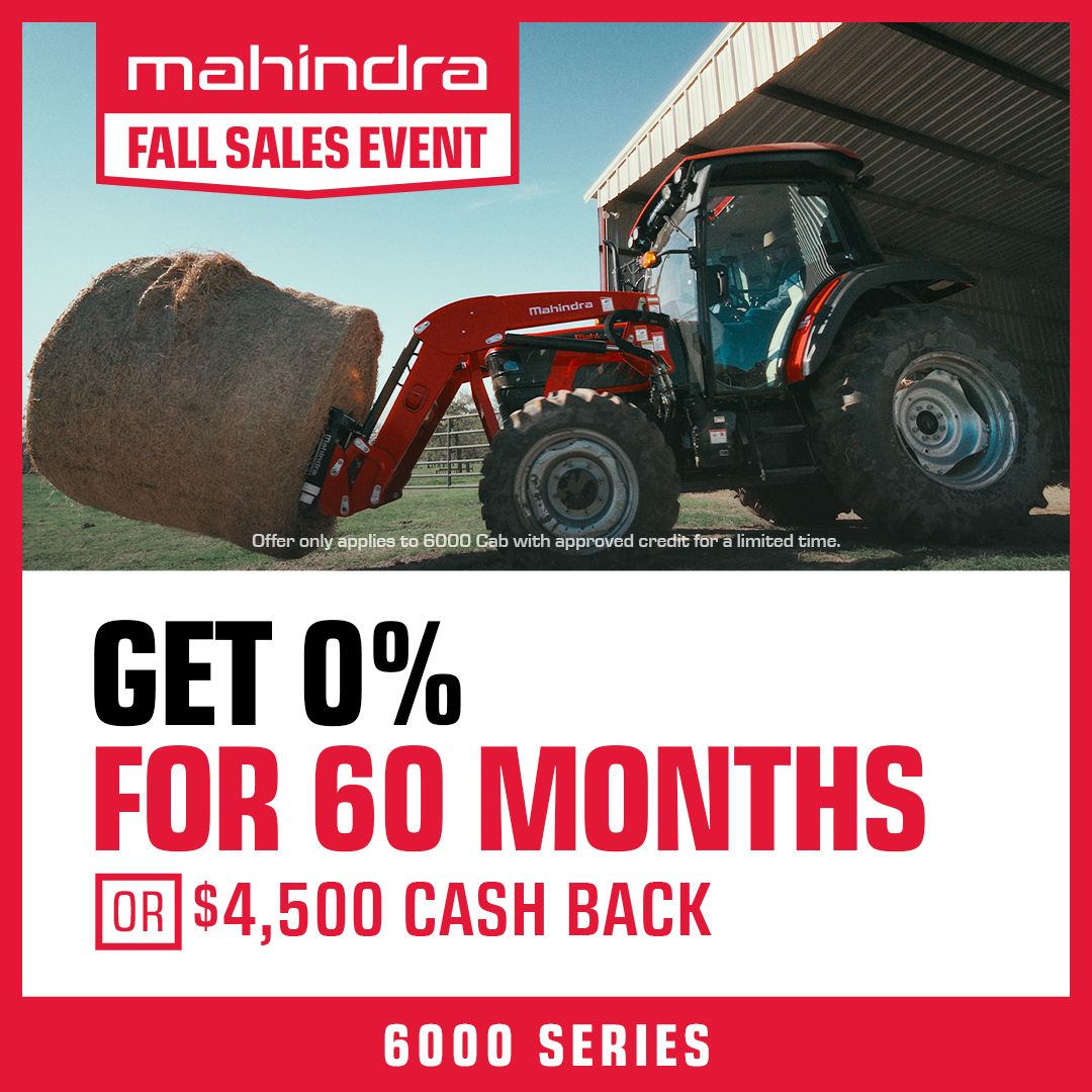MarcyDuane's tweet photo. Mahindra's Fall Sales Event is here! Save big on the tractor you need. Get 0% for 60 months or up to $4,500 cash back on the 6000 series. Call us today at  (440) 577-1129 to learn more!
.
.
.
#BuiltLikeNothinElse #OutworkingTheField #ModernFarming #FarmTractor #SupportLocal #P... https://t.co/yvK1qGe11Z