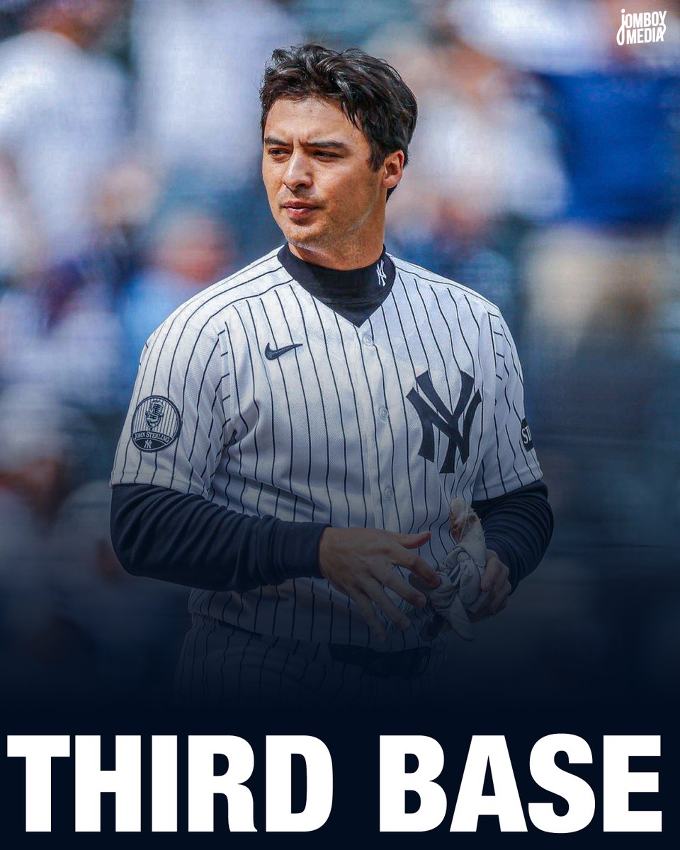 TalkinYanks's tweet photo. Anthony Volpe is playing third base today for the first time in his MLB career https://t.co/K8fLyfz5yf