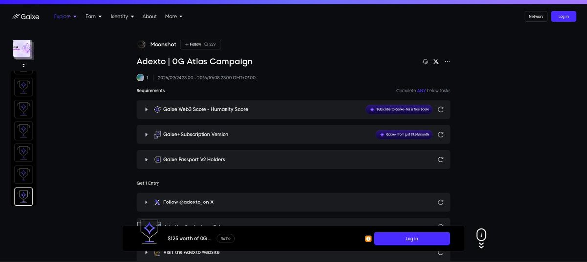 adexto_'s tweet photo. 🚀 ADEXTO | 0G Atlas Campaign is LIVE on Galxe.

Complete the quest for a chance to win $125 worth of 0G.

Join here 👇
https://t.co/HDYWNSLGY3

Thanks to @HackQuest_ for pushing and supporting the campaign. 🙌

@0G_labs @Galxe

#ADEXTO #0G #HackQuest #Galxe https://t.co/ZBHI6r9VwB