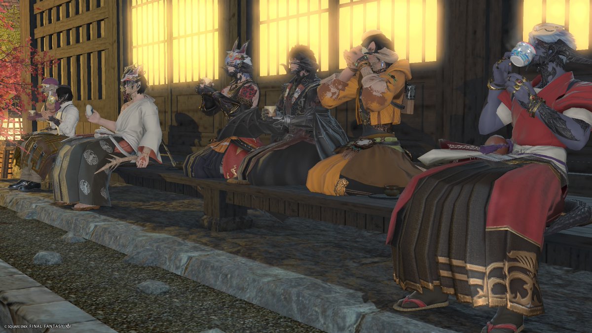 S_game_ff14's tweet photo. 昨日のオスラ会!秋コーデで撮影会だ!!! https://t.co/hjSHbMg8eX