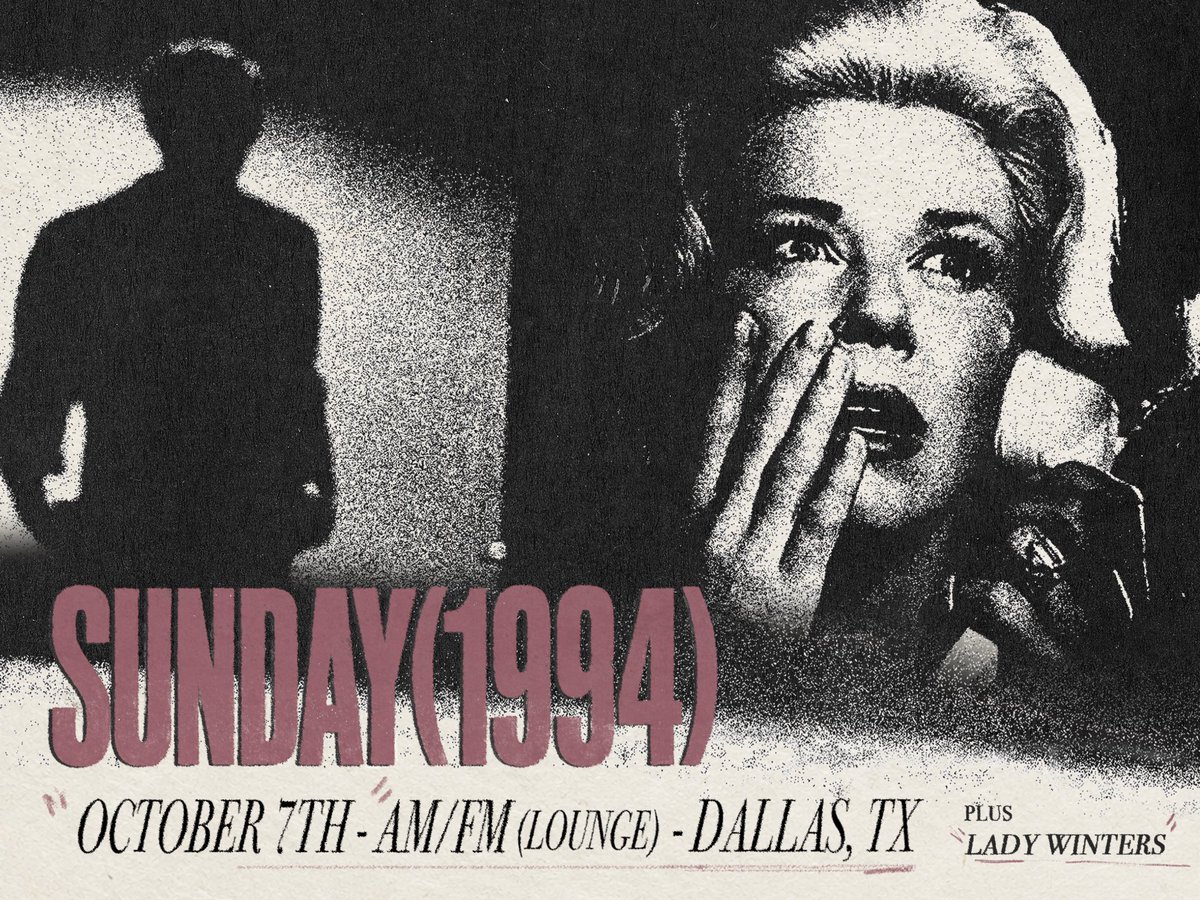 Sunday1994band's tweet photo. Salutations, congregation. The Sunday Boys are heading south for the first time. Texas, do forgive the delay. We’ve been busy.
Alongside our ACL debut, we have two headline shows, and tickets are going fast. The wonderful @semiwestern_ will join us in Austin, and the equally wonderful @ladywintersmusic in Dallas.
A shirt made especially for the occasion will be available at both shows. 
Now it’s time to emerge from our seclusion, lift our heads from the pillories, and show you what we’ve been working on.
The album. 🖤⛪️