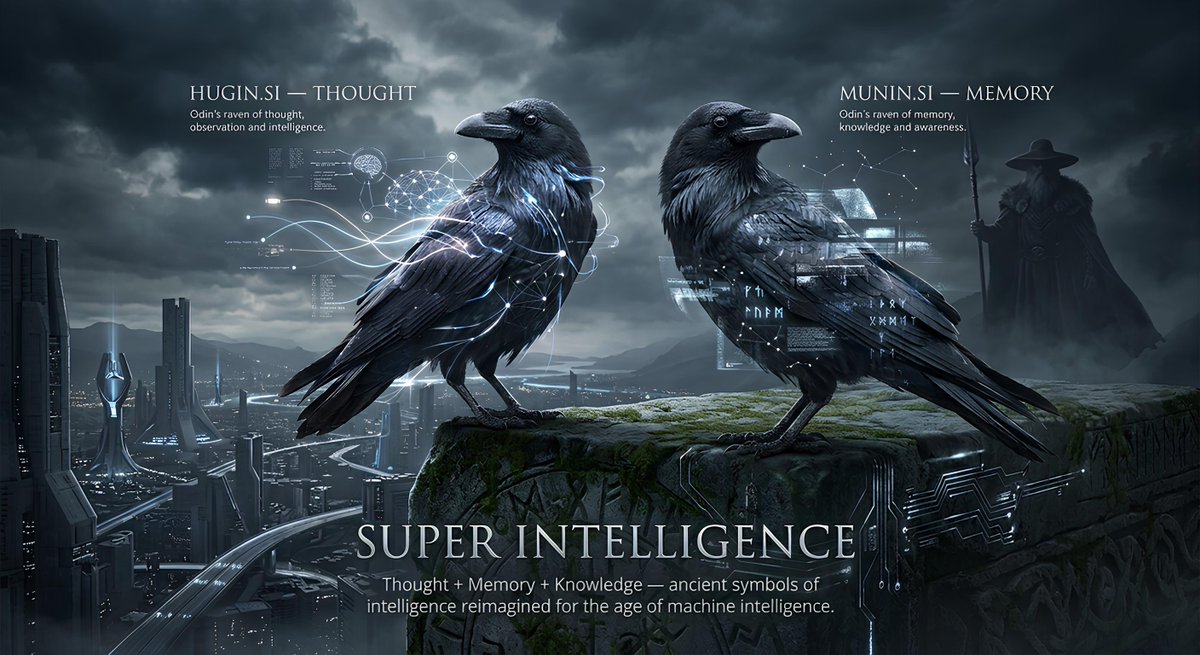 sovdomains's tweet photo. 3 .SI domains for Super Intelligence: 
https://t.co/cokN7GQM3D — AI / intelligence 
https://t.co/MhjOgwO7mv — AI memory / knowledge 
https://t.co/GMLq61vBo9 — AI / cognitive systems 

Inspired by Odin’s ravens: thought, memory &amp; knowledge. 
#dotsi #superintelligence #domain #ai https://t.co/7Hd4QuQV8i