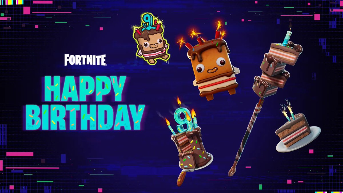 FN_Assist's tweet photo. #Fortnite Ch7S4 Power Hours 11 & 12 announced!

Happy Birthday Hours (3 hour windows)
- Saturday 2pm ET / 20:00 BST to 5pm ET
- Saturday 9pm ET / 02:00 BST to 12am ET

- Match starting items: Presents
- Exotic Balloon Popper AR added to standard Loot Pool
- Birthday Sprites enabled, gain Cake Slices when opening chests, and elims at max level
- Portable Extractors and 1-Up Tokens spawn in Chests
