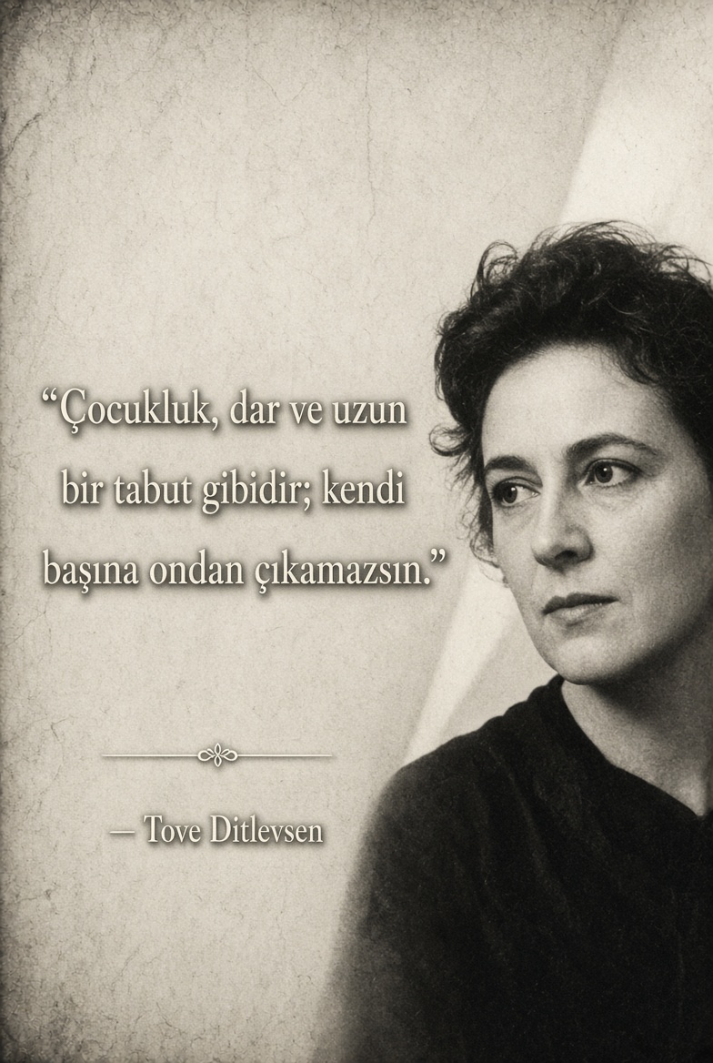 Demirhamza01's tweet photo. “Çocukluk, dar ve uzun bir tabut gibidir; kendi başına ondan çıkamazsın.”

 Tove Ditlevsen https://t.co/L8K37iJPKH