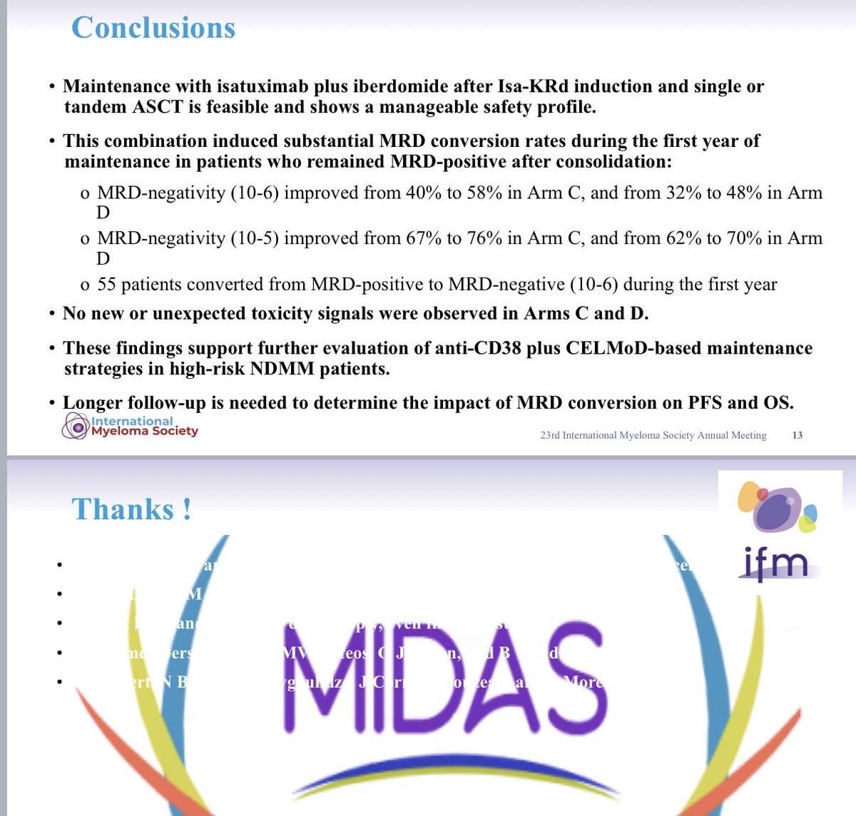 Mohamad Mohty (@Mohty_EBMT) — #IMS26 — MIDAS data slide