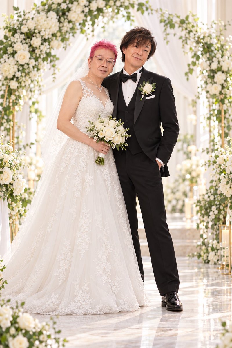 hidemaguro's tweet photo. 重大発表！！！

僕たち、結婚しますっ！！！💒

#高橋秀幸  #NewJack拓郎 #トークトークトーク https://t.co/ktbUlJSPCF