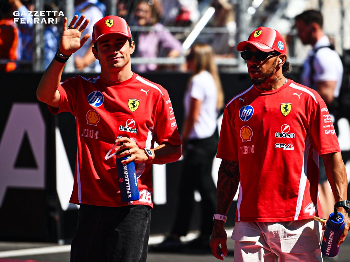 GazzettaFerrari's tweet photo. 🚨 | Lewis Hamilton said he gave Charles Leclerc a strong tow to the start line, despite ending up 0.5s slower:
“Charles did a really good job. Right at the end I gave him a really good tow all the way to the start line.” https://t.co/Nj6BmSKEEN