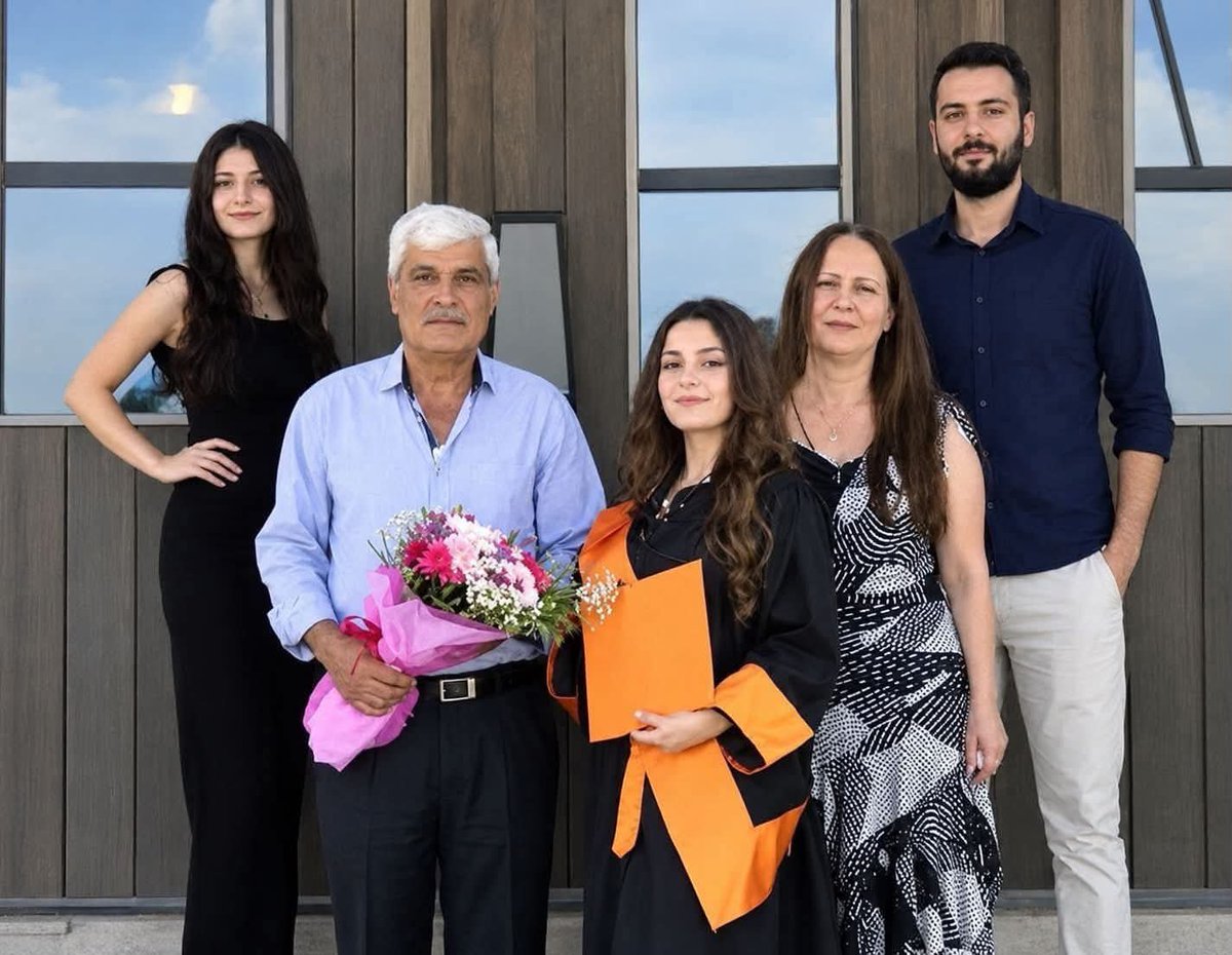 KevorkAlmassian's tweet photo. Look at this beautiful family.

The head of this family was Issa Nazha, who was left completely alone after losing his entire family in the massacres committed by the Jolani regime against Syrian Alawites.

They killed his wife, Wahiba Salloum.

They killed his children: Dr. Ibrahim Nazha, pharmacist Hazar Nazha, a newlywed who was pregnant with her first child, and her sister, pharmacist Nour Nazha.

Issa survived that day only because he was not at home.

One day he had a family.

A full house.

A full life.

Then suddenly, he had no one.

And today, Issa Nazha is gone too.

He died alone.

He died without ever seeing justice for his family.

He died without seeing the people who killed his wife and children brought before a court.

Now look at the photo again.

A doctor.

Two pharmacists.

A mother.

A father.

All these lives.

All this beauty.

All those degrees.

All those years spent studying, working, and building a future.

Gone in a massacre supported by the "civilized world".