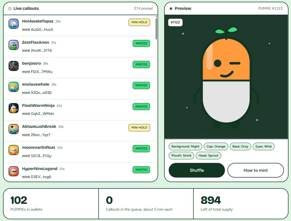 pumps_sol's tweet photo. We just started.

274 callouts made through https://t.co/hMI8YAd0Ar.

102 were eligible for NFTs.

They all got it straight to their wallets, and can now trade it via @tensor_hq & @magiceden.

Tensor: 10 trades so far.
Magic Eden: 0.523 SOL floor.

PUMPS gonna pump, claim yours.

CA: FpNQoEmY39RBVr7i2PHxmmhY3KCTEPveJ5mmyyVZHKiY