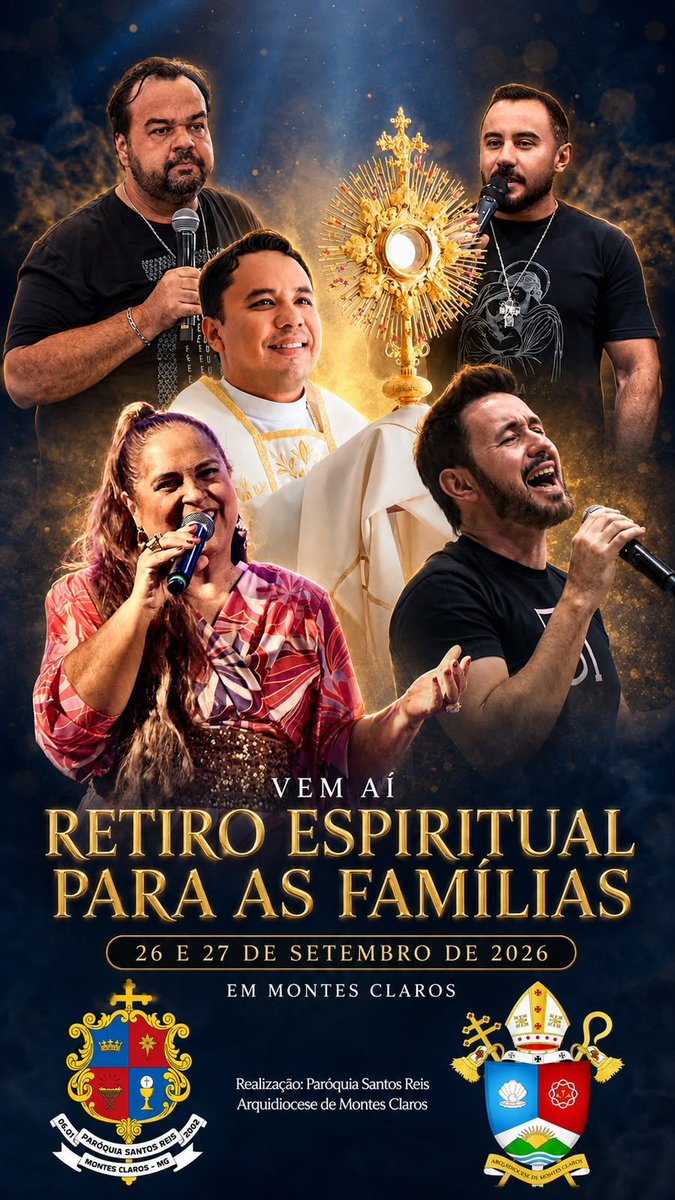 PeWagnerEduardo's tweet photo. 🙏 RETIRO ESPIRITUAL PARA AS FAMÍLIAS 🙏
26 e 27 de setembro de 2026 | Montes Claros–MG
#RetiroEspiritual #RetiroParaAsFamilias #PadreWagnerEduardoDias #ParoquiaSantosReis #MontesClaros https://t.co/LynRfUHUg2
