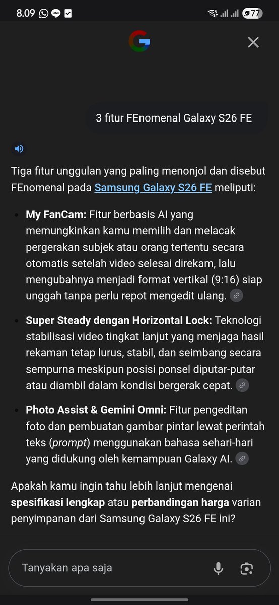 exdlore's tweet photo. @samsungID 3 fitur FEnomenal #GalaxyS26FE FE adalah My FanCam, Super Steady dengan Horizontal Lock, dan Photo Assist. Fitur favorit aku My FanCam, karena bagus banget buat fancam kalo ngonser! Pengen deh ganti ke Galaxy S26 FE! 😍🥳✨ #ItsFEnomenal #SearchS26FE #GalaxyAI https://t.co/0VMwVA8VMx