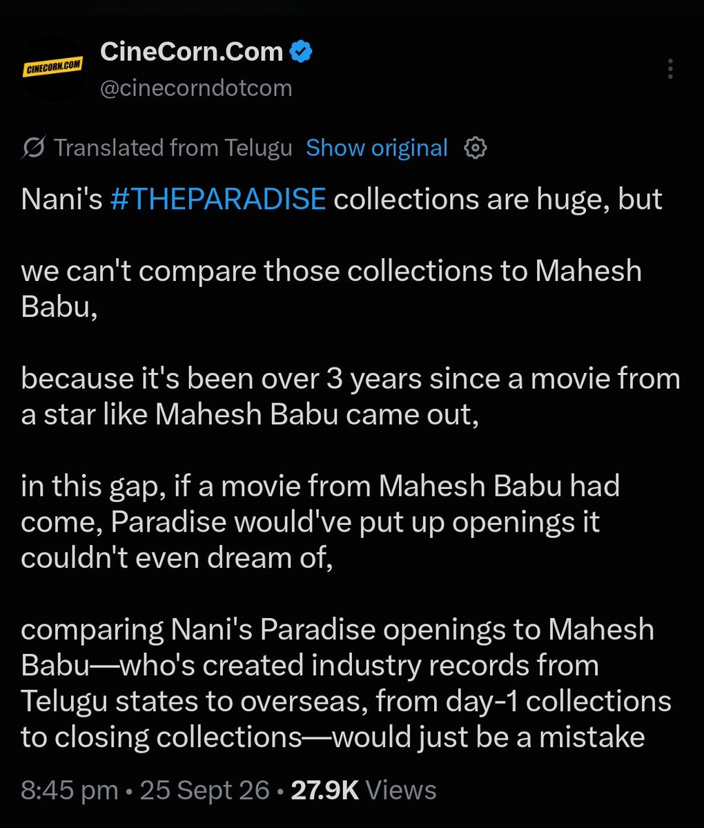 Apna_Dhollywood's tweet photo. Babu's PR is active for damage control. 

Drama PR 🙏 https://t.co/wRgmam6oo8