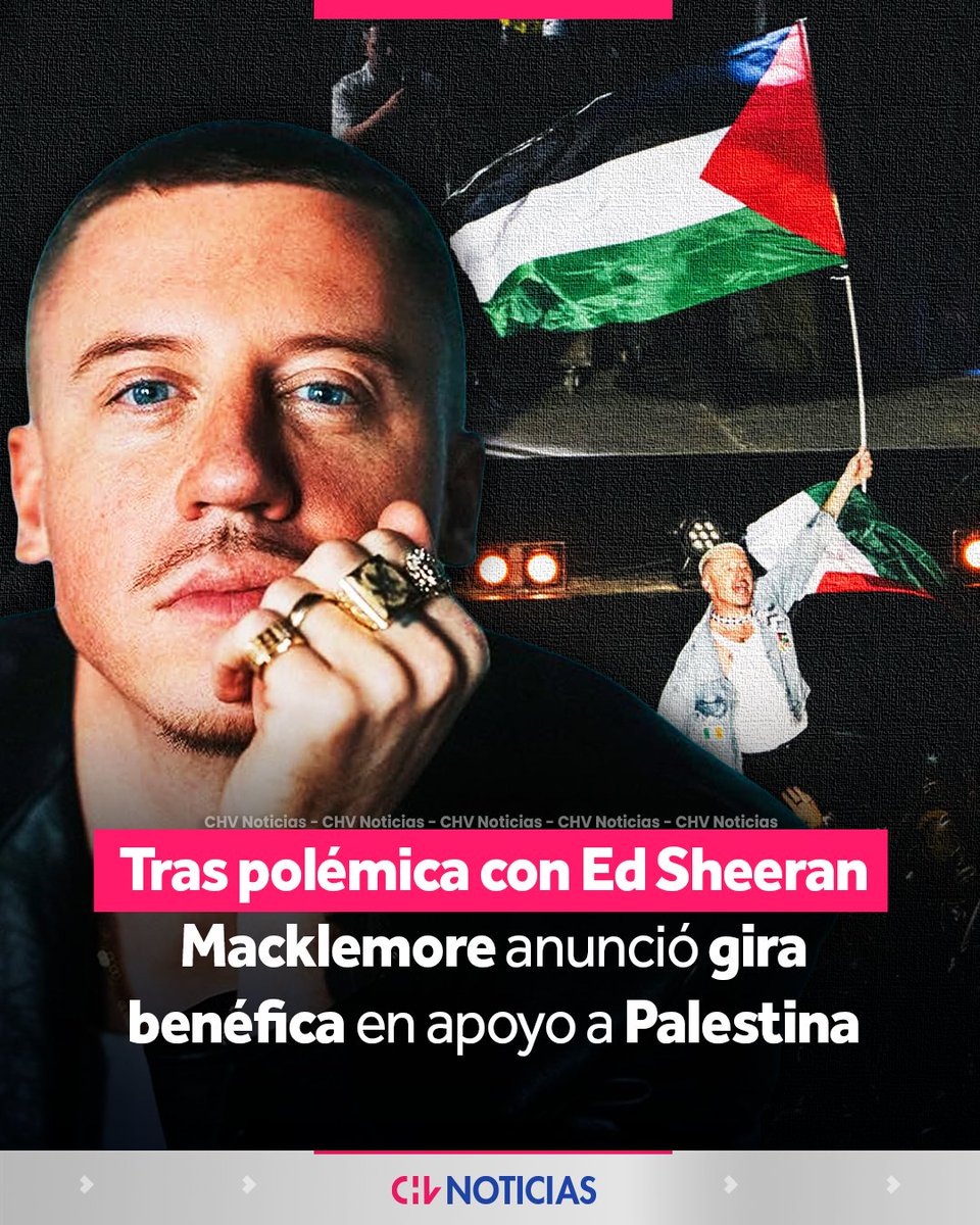 chvnoticias's tweet photo. 🎤 Macklemore anunció el "Free Palestine Tour", una gira benéfica de tres ciudades europeas para recaudar fondos en apoyo a Palestina, tras ser excluido de la gira de Ed Sheeran por sus comentarios contra la guerra en Gaza.

📍 Los conciertos se realizarán el 26 de octubre en Dublín, el 29 en París y el 30 en Londres. El dinero recaudado irá a organizaciones como la UNRWA, Jewish Voice for Peace, Medical Aid for Palestinians y Gaza Soup Kitchen, entre otras.

🗣️ "Estamos en 2026. Ser apolítico durante un genocidio ya no es una opción. La gente pide a los artistas que utilicen el escenario para algo más que el entretenimiento", escribió el rapero, quien también adelantó que estará acompañado de otros músicos que aún no ha revelado.

#CHVNoticias #CHVShow #InternacionalCHV