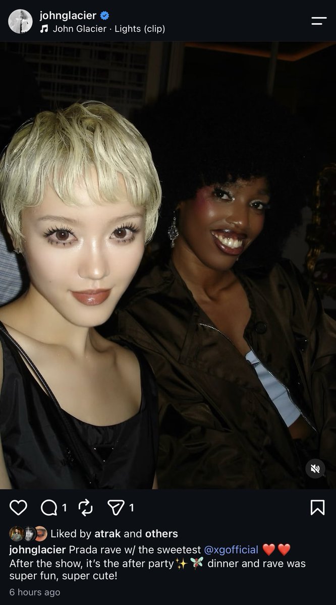 HOWLPHAZ's tweet photo. Chisa with John Glacier, a London-based rapper, producer, and poet. She has collaborated with artists like Eartheater and Sampha for her debut album, ‘Like A Ribbon’, and Flume was involved in some of the production.

#ChisaXPrada #PradaSS27 #PradaPeople #Prada #CHISA #XG @Prada #Vogue