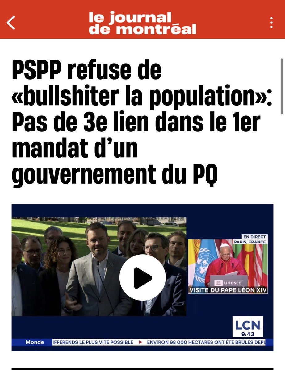 repliquecaq's tweet photo. « Bullshiter » la population, c’est promettre un 3e lien le 6 août dernier et l’abandonner à 10 jours du vote https://t.co/gpgOaSmz9y