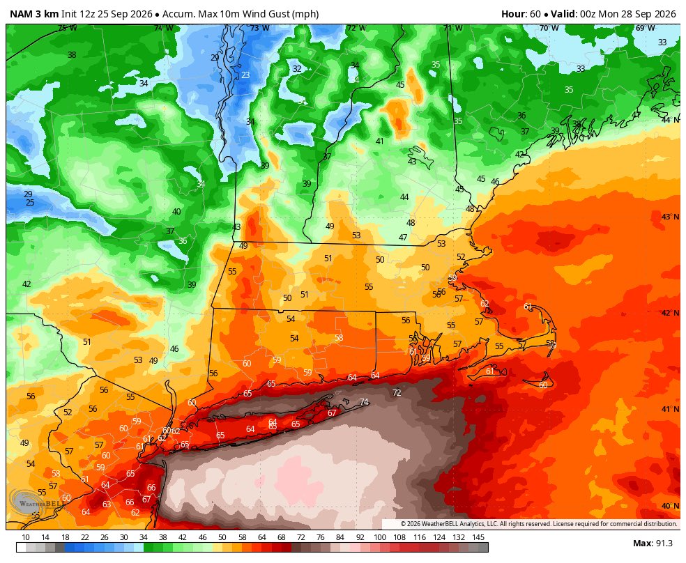 Eweather13's tweet photo. Here’s the rest of the midday hi res guidance. They are all impactful. The NAM with the strongest storm. I know it is typically well overstated, but in this situation it should not completely be dismissed. https://t.co/OHVNd5eFyj