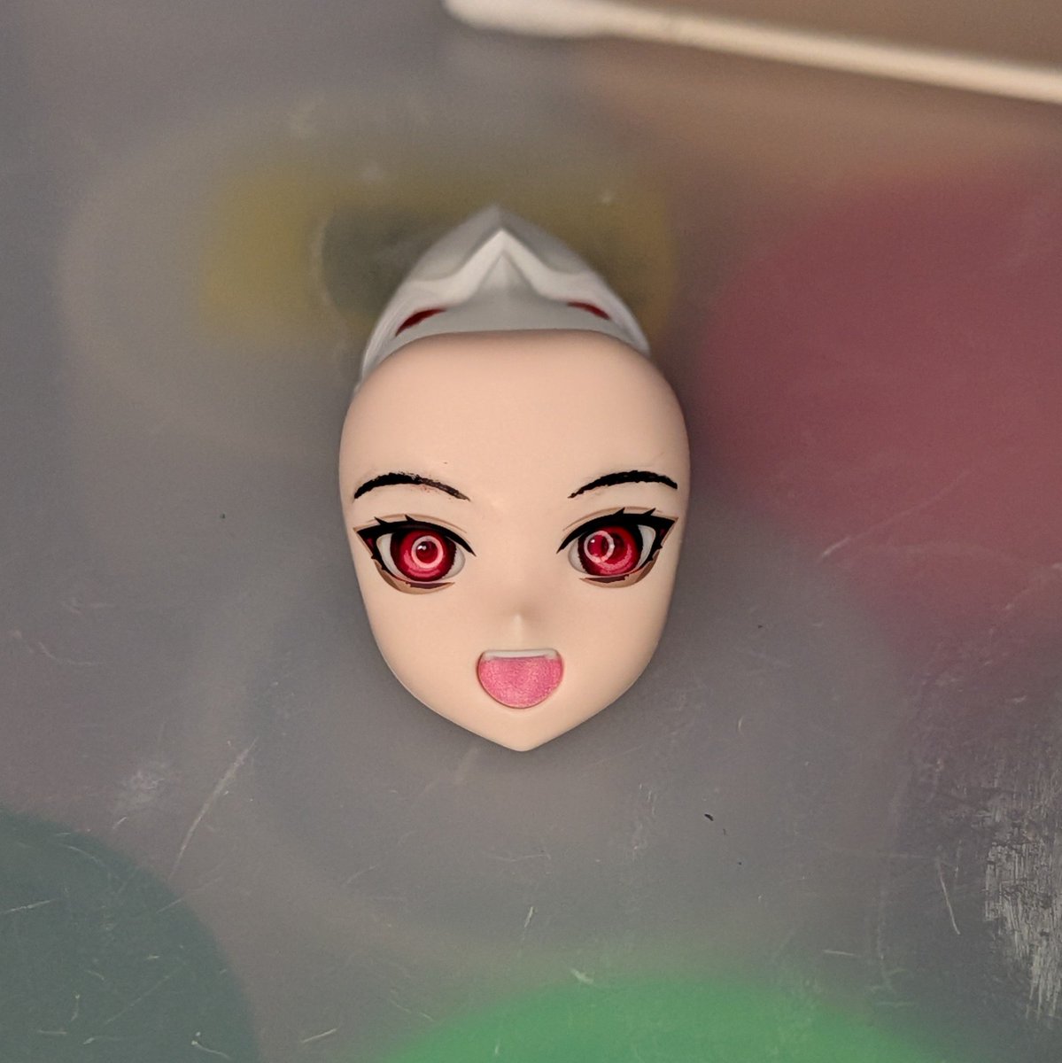 Kasuga876's tweet photo. 篝火真里亞のおこ顔を、眉毛描き変えて笑顔100点満点に！
写真拡大すると線ガタガタだったけど、
これ以上細い線はワイには無理ぃ！

#メガロマリア https://t.co/hwTRUpOKtv