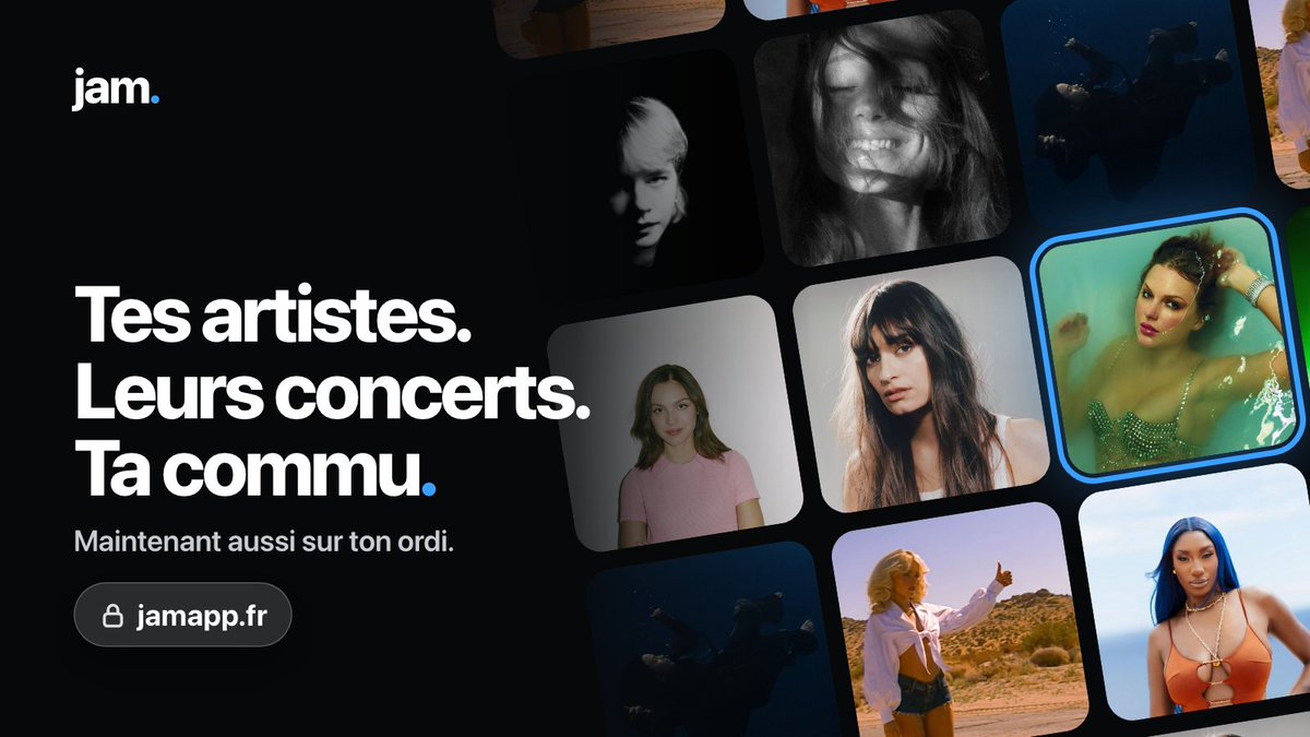 Matholys's tweet photo. Jam. arrive sur ton ordinateur !

Depuis le lancement, vous êtes nombreux à me demander de pouvoir utiliser Jam ailleurs que sur le téléphone. C'est fait, la version web, et tout @JamAppOfficial est maintenant disponible.

Ton fil, la billetterie, tes messages, tes communautés et les jeux, ta carte concert : tout y est, avec ton compte, tes amis et tes abonnements. Tu te connectes comme sur l'app et tu retrouves exactement ce que tu as laissé.

Je l'ai pensée pour les moments où le grand écran change tout : écrire un vrai avis sur un album avec un clavier, parler de ton prochain concert pendant les cours, ou accéder à l'ouverture d'une billetterie directement sur votre ordinateur.

Et la billetterie s'ouvre même sans compte : envoie le lien à tes potes, ils verront les dates de leurs artistes près de chez eux.

👉 https://t.co/1TkuBpqift