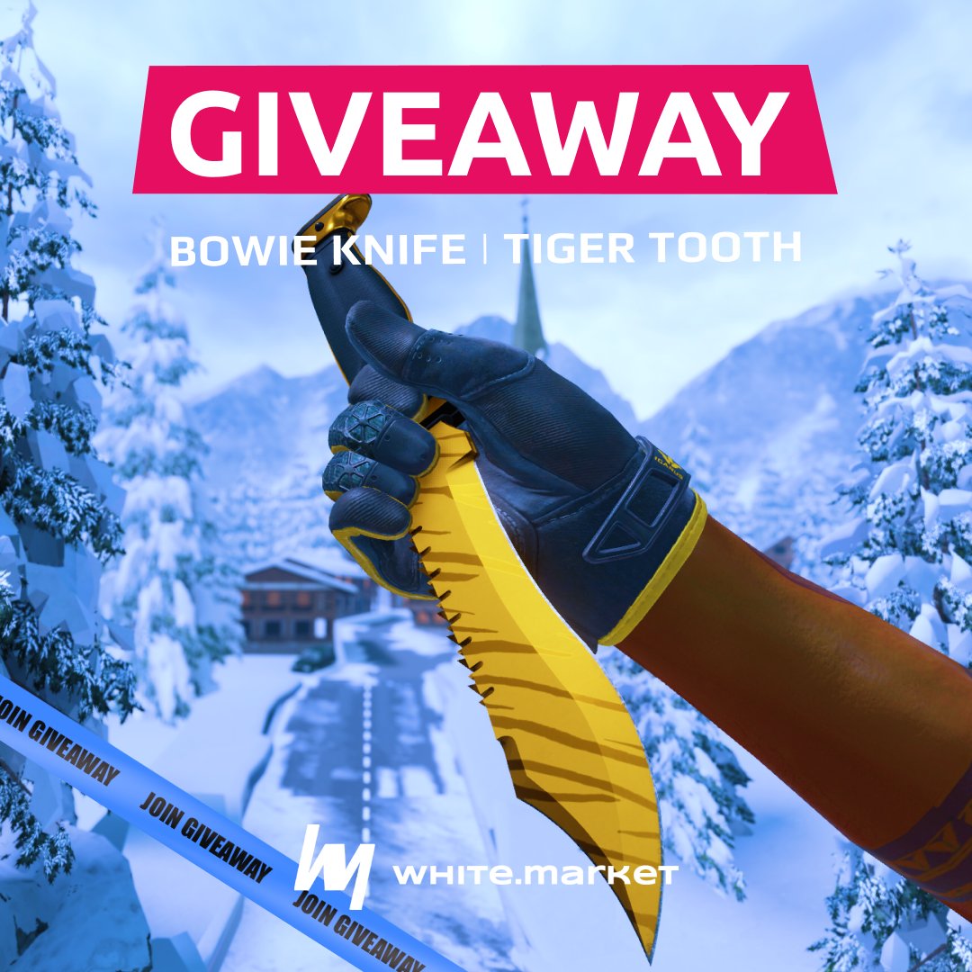 whitemarketcsgo's tweet photo. It's your chance to get Bowie Knife | Tiger Tooth 🎁

To enter:

✅ Follow @whitemarketcsgo and @WBTesports 
❤️ Like &amp; 🔁 repost
✍️ Tag your friend

The winner will be chosen randomly and announced on October 2. GL! 😎 https://t.co/7CSxHl3Hvd