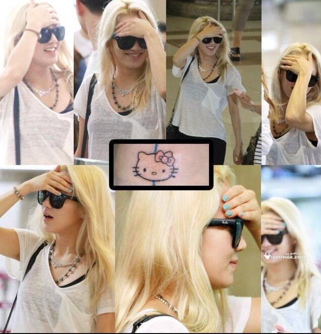 khaliliv_'s tweet photo. hyoyeon depois de ficar loucona numa festa tatuou uma hello kitty na testa e teve que esconder até fazer um procedimento pra remover a tatto KKKKKKKK https://t.co/VYm41uDQYs
