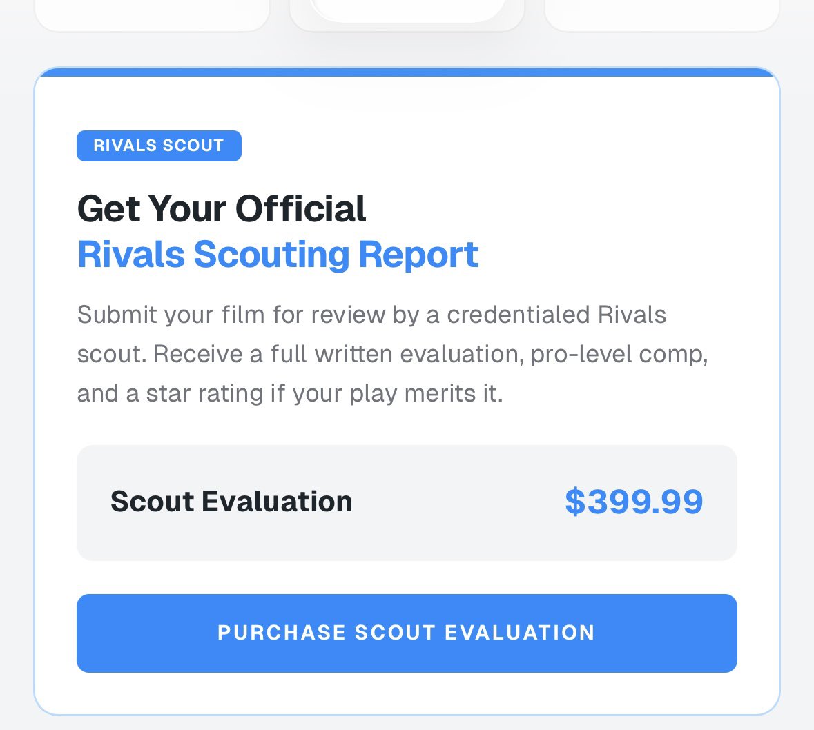 PrestonGiet's tweet photo. This is insane. If your kid wants Rivals Stars... just shell out $400.

Build relationships with coaches through emails and DM's. You don't have to spend a dime to get recruited. https://t.co/i1Ywy7d7xr