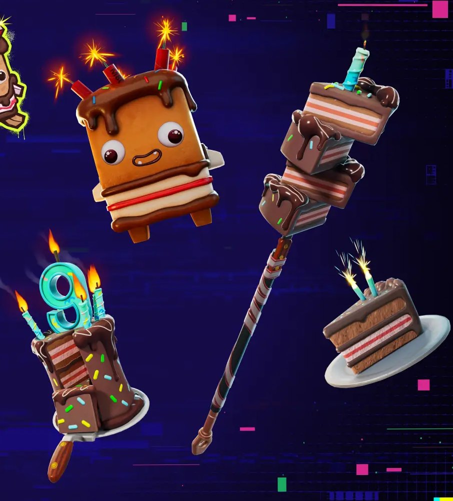 HYPEX's tweet photo. FORTNITE BIRTHDAY HOURS TOMORROW 🎂

• ET: 2→5pm &amp; 9→12am ⏰ UTC: 6→9pm &amp; 1→4am
• Everyone starts with Presents
• Exotic Balloon AR available as loot
• Birthday Sprite (cakes from Chests &amp; elims at max lvl)
• 1-Up Tokens &amp; Portable Extractors may drop from Chests https://t.co/RPHpsQwMoQ