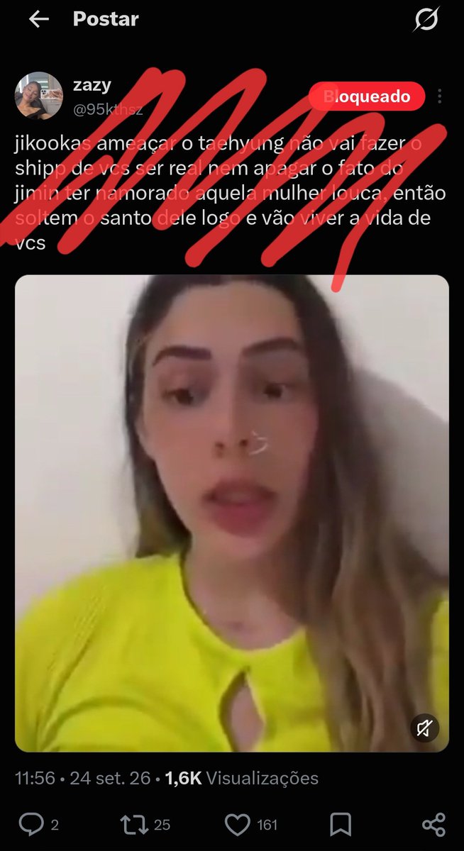 mizzieReportOT7's tweet photo. 🚨⚠️ REPORT — 🐥 ⚠️🚨

Não é a primeira vez que essa conta publica conteúdo desse envolvendo o 🐥 por causa de ship, esse assunto atrai hater nele até hj.

A conta já vem repetindo esse comportamento e também mantém interações frequentes com anti do 🐥.

🔗 https://t.co/IALmzCmxIf

O foco do report são os posts específicos com ataques direcionados ao Jimin e conteúdos que realmente violem as regras do X.

📌 CATEGORIAS: • Assédio e abuso • Ataques direcionados • Conteúdo abusivo • Conteúdo enganoso

🚫 Não engajem.