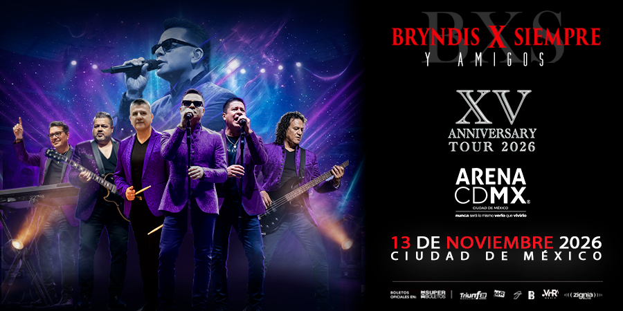 SuperboletosMx's tweet photo. Celebra 15 años de historia junto a BXS Bryndis X Siempre en una noche irrepetible. 🎤💜

📅 13 de noviembre en la #ArenaCDMX

🎟 Boletos a la venta en Superboletos: https://t.co/xWNDvzPk4e https://t.co/mqvlvA9Tuo