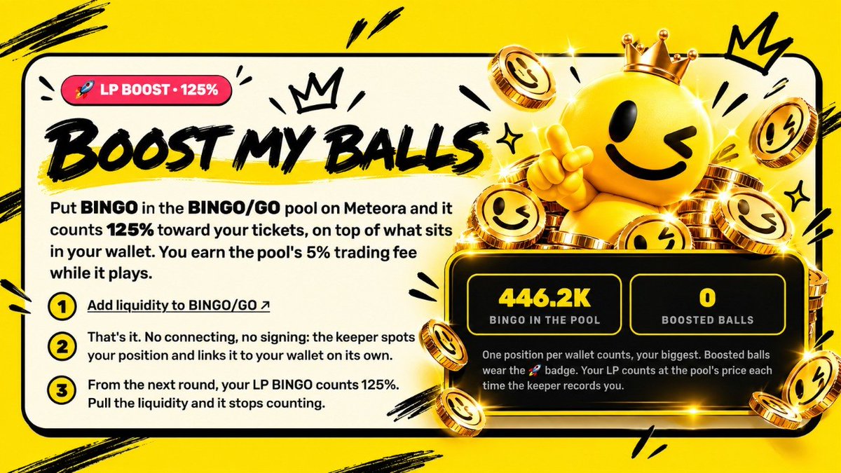 BINGO_LESGO's tweet photo. BOOST ON BINGO IS NOW ACTIVE.

GO GO GO GO! https://t.co/4c9w5sVUVF
