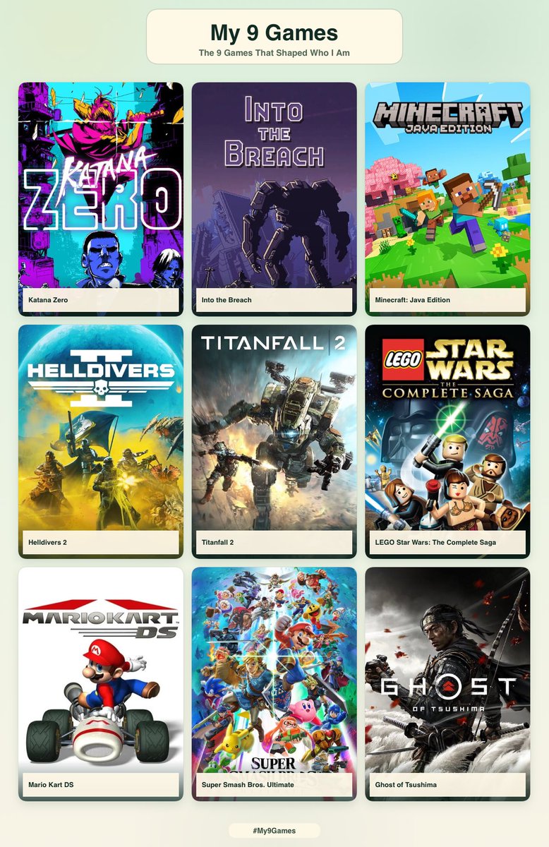 thevideodromo's tweet photo. me + my nine games that shaped me (@askiisoft pls give us some good news about kz dlc) https://t.co/6TVVtgfZtp