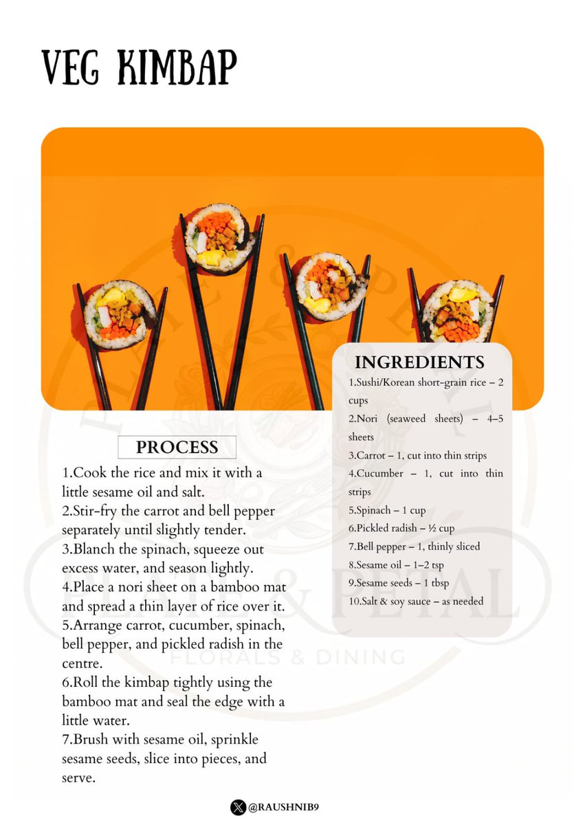 Raushnib9's tweet photo. #vegitarion #recipe #kimbap
#food #veggikimbap #vegitarionrecipe
#loveforfood
#plate&amp;petal https://t.co/PqTlSEWks4