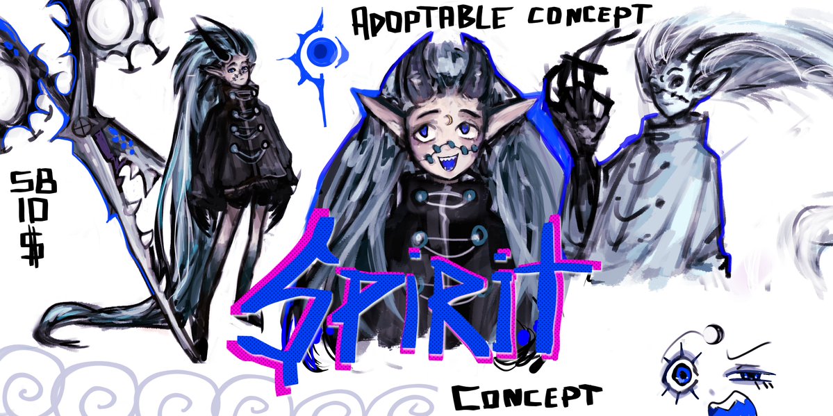SadHarlequo's tweet photo. [AUCTION] Spirit — dark spirit concept | SB $10

Horned dark spirit with long hair and a blue glow. Character concept.

SB $10

YC / commissions link in replies.

#adoptable #adoptauction #ocadopt #characterdesign #spiritoc #demonoc #originalcharacter https://t.co/cfDYWEwQoZ