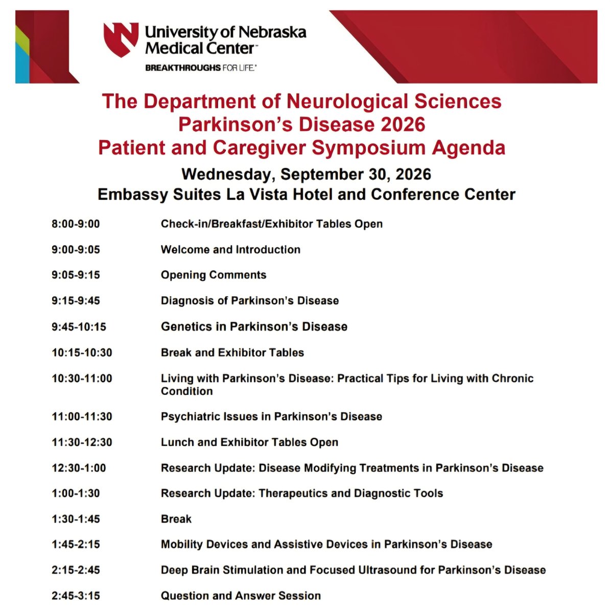 UNMCMovementDis's tweet photo. Our Patient Symposium will be held this September 30th! We will have our entire team there as well as honored guest speaker @jepatinom Dr. Jorge Patiño from @UCMovDis 

#Neurotwitter #UNMC #MovementDisorders https://t.co/CmCq4s7hJU