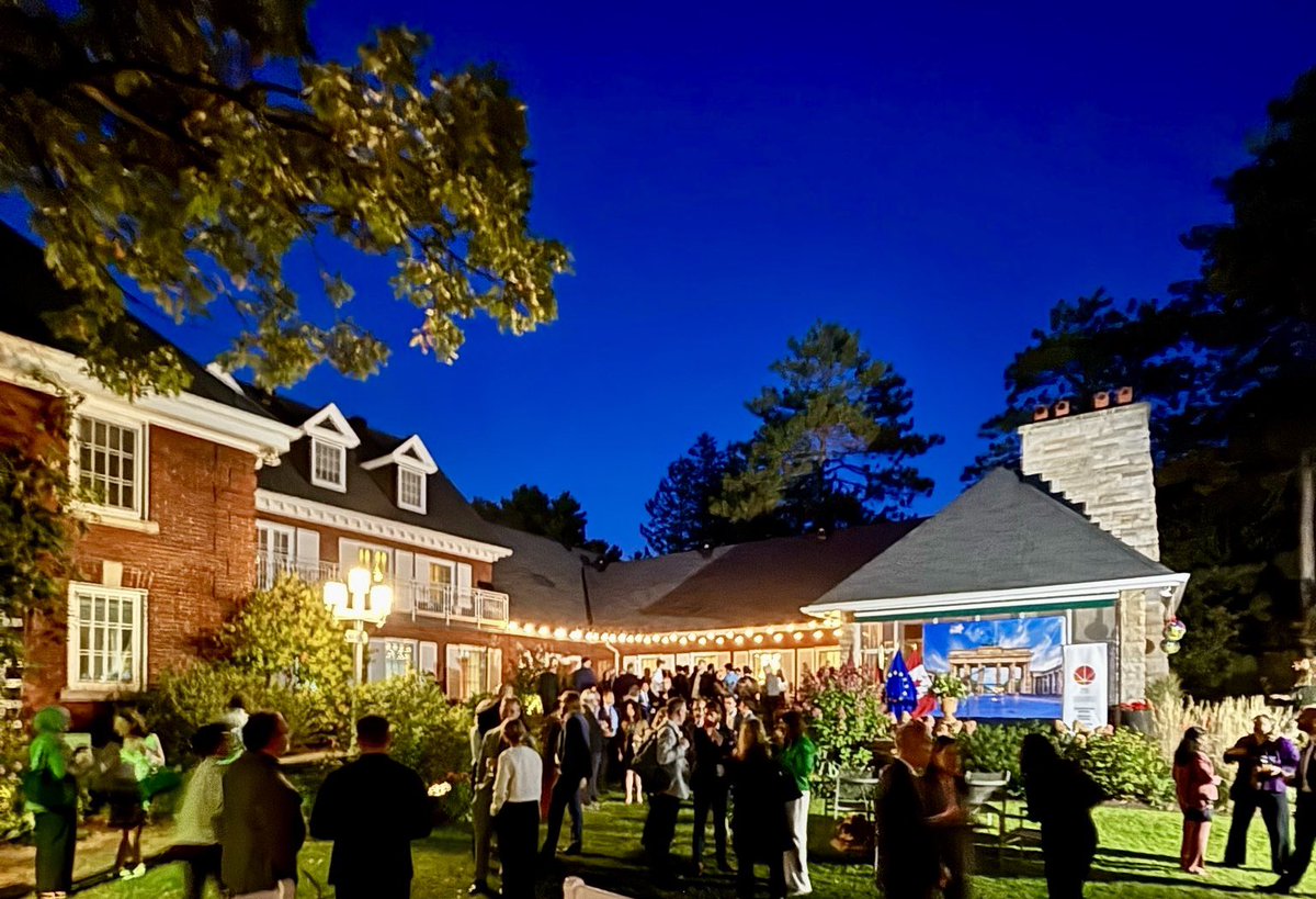 GerAmbCanada's tweet photo. A few impressions from last night’s 🇩🇪 unity day festivities. We were thrilled to have @AnitaAnandMP and @AussenMinDE with us, celebrating 75 years of 🇩🇪🇨🇦 diplomatic relations! Thanks to all our guests for celebrating with us. https://t.co/tUeUZIpBz7