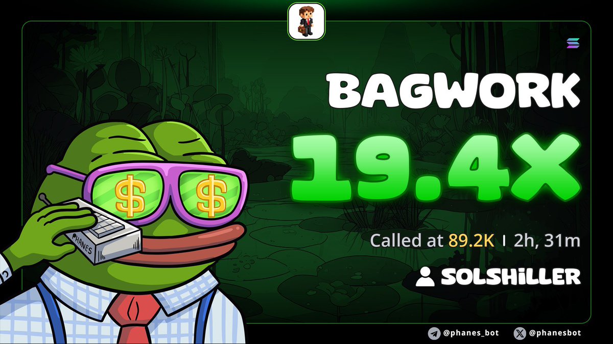 GhostCallerX's tweet photo. Too easy
Almost 20x from my call on $BAGWORK https://t.co/UlFqdSz4Qb