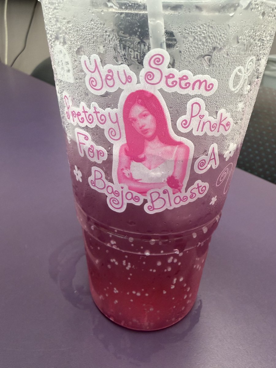 calroppi's tweet photo. olivia rodrigo you have a flawless discography and an incredible drink flavor thank you https://t.co/OesGgheGvC