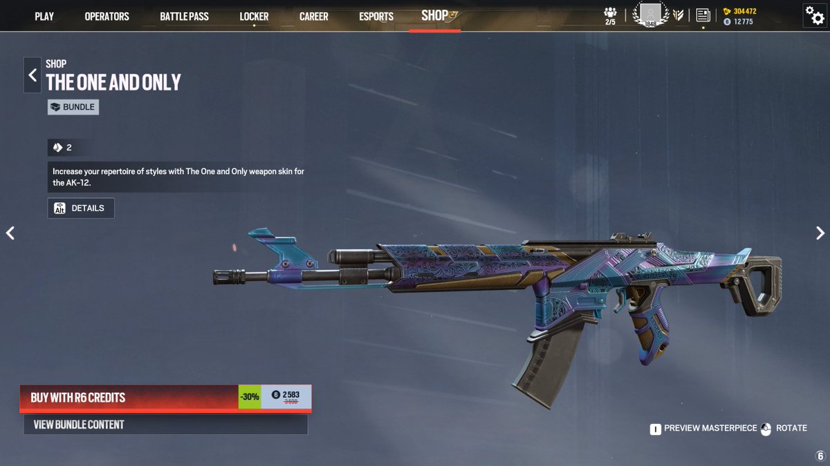 VarsityGamingTV's tweet photo. A 0.000667% chance skin can now be purchased outright in the store 🤔🤔🤔 https://t.co/bPQMA55Oxn