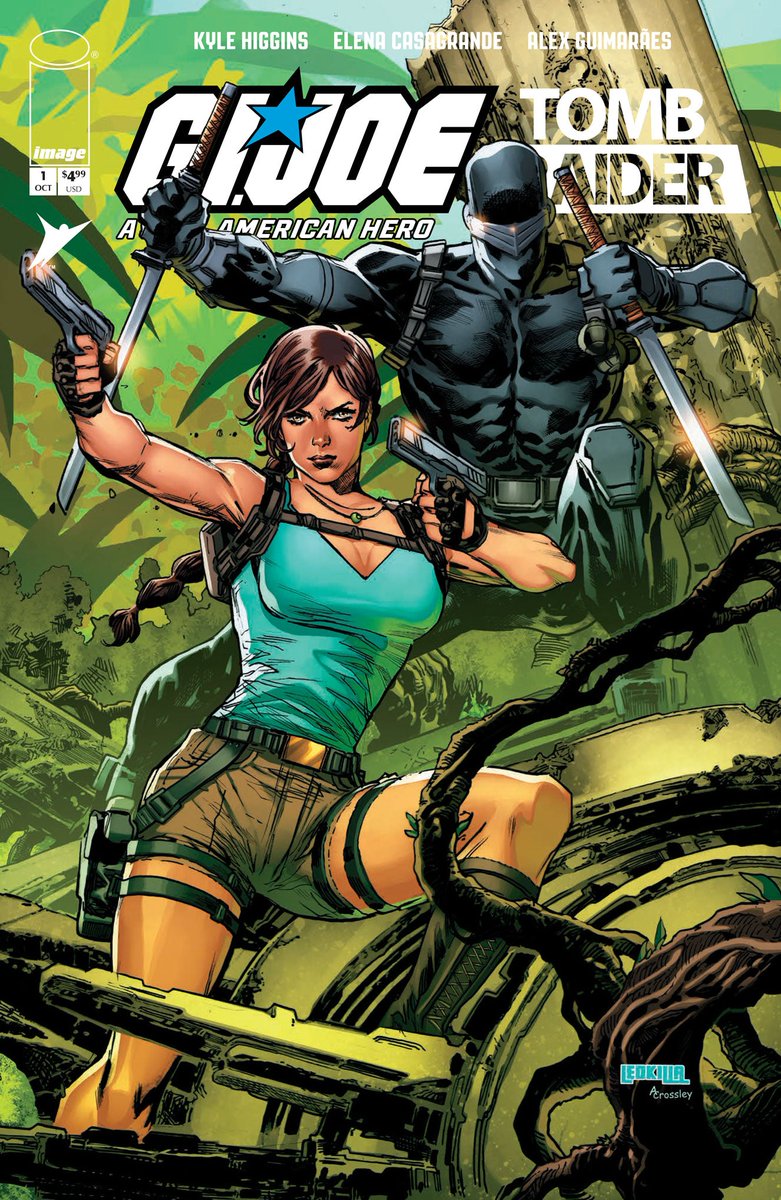 LaraCroftFrance's tweet photo. EN | 🌿 | Reveal of a 34th cover (Nefarious Comics Exclusive) by Ken Lashley for the G.I. Joe: A Real American Hero x #TombRaider #1 comic! This Matte Foil version is limited to 750 copies and costs $21. Also available as a signed version. Thanks @thetreeble for the info. https://t.co/jgoe9Xb1LK