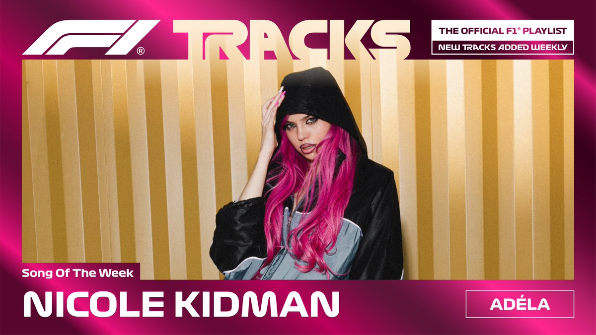 F1's tweet photo. 🎶 SONG OF THE WEEK 🎶

“Nicole Kidman" from @adelajergova is your official No. 1 on #F1Tracks! 🎧

Listen now on @Spotify 👉 https://t.co/TSUcg13UZ8

#F1 #AzerbaijanGP https://t.co/KRVvL5S2Rq