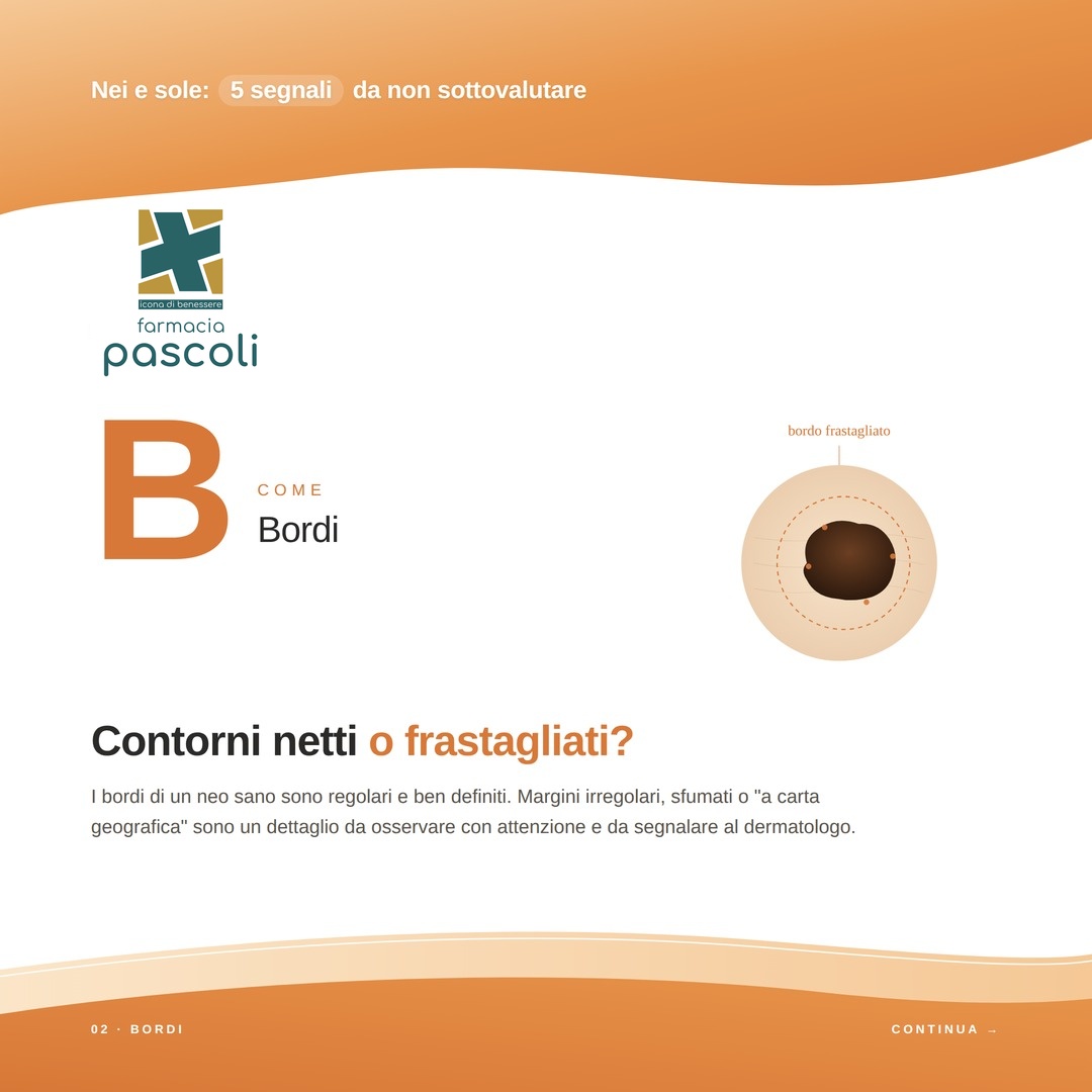JanethUnge2st's tweet photo. Conosci la regola ABCDE dei nei? Osserva Asimmetria, Bordi irregolari, Colore non uniforme, Dimensione in aumento ed Evoluzione nel tempo. Proteggi la pelle dal sole e chiedi consiglio al farmacista. https://t.co/S5Fby8M8yg