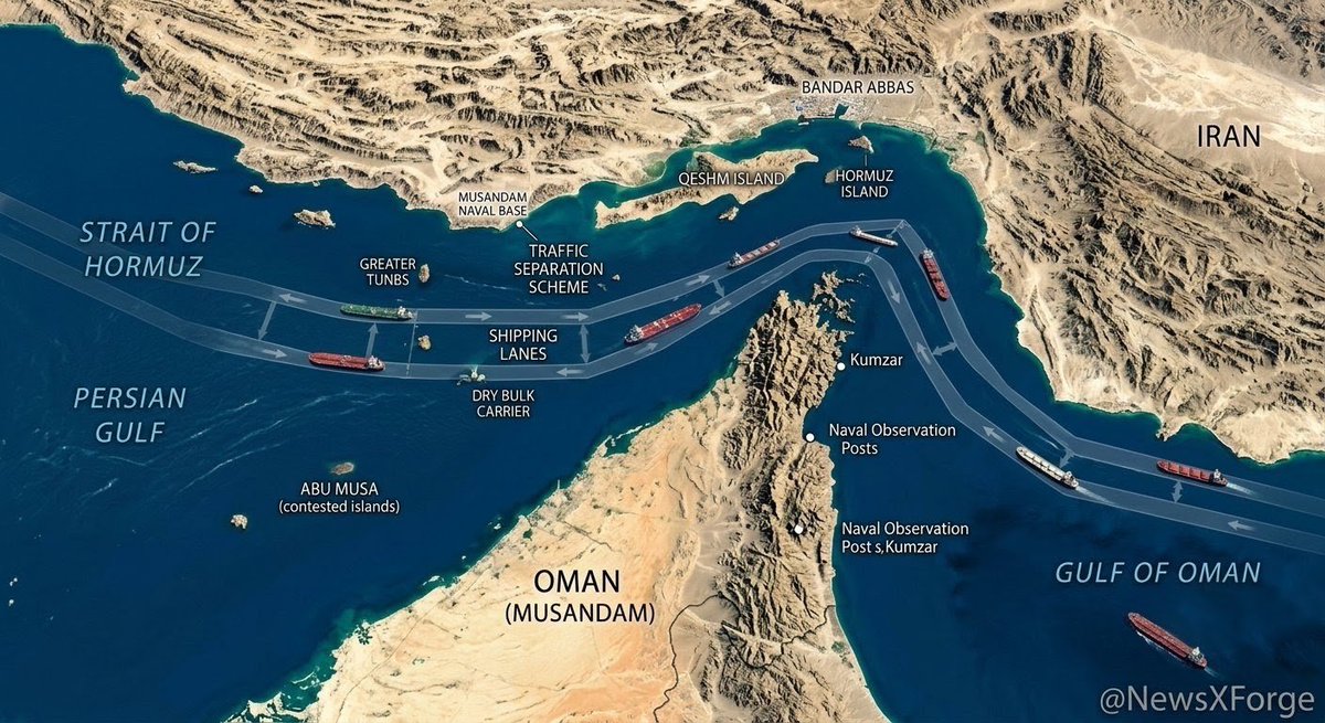 NewsXForge's tweet photo. 🚨 🇮🇷 JUST IN: A senior Iranian official tells Reuters that Iran will make no nuclear concessions even if the 🇺🇸 U.S. accepts Tehran’s proposal to reopen the Strait of Hormuz.

🇮🇷 Iran says the Strait will remain closed until its conditions are met.

#JUSTIN #Iran #StraitOfHormuz #USA #MiddleEast #Geopolitics