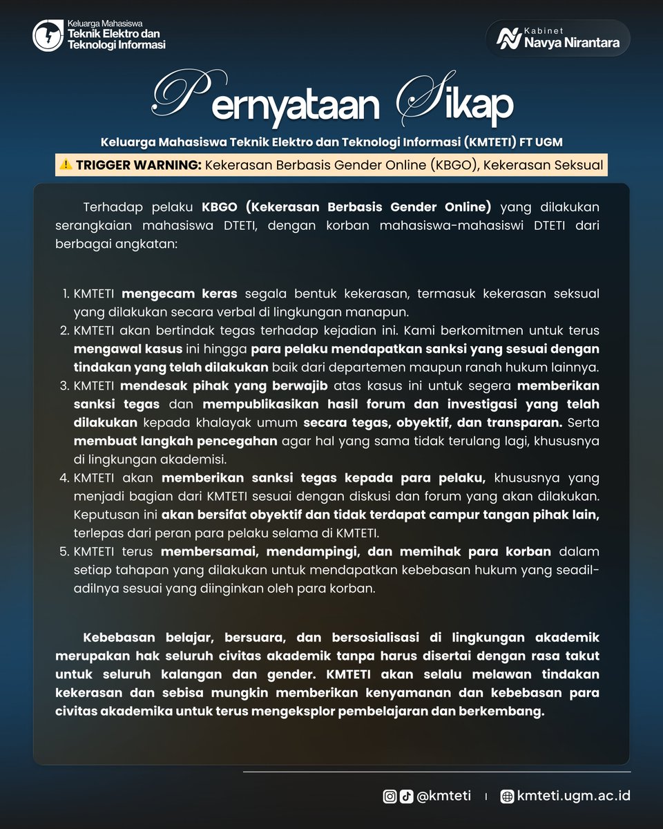 trunotittari's tweet photo. Pernyataan sikap KMTETI. https://t.co/Yi3X7AEepn https://t.co/lhJmNfPOtZ