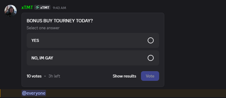 xTMTlive's tweet photo. Bonus Buy Tourney For Code Users Today???? https://t.co/xuflsOmPFj